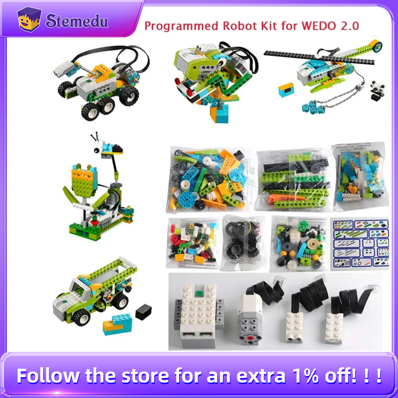 Lego Set Technic - STEM We-do2.0 45300 コアプログラミングキット互換性のあるlegoed教育ビルディングブロックキット280個&センサー電子レンガ付き
