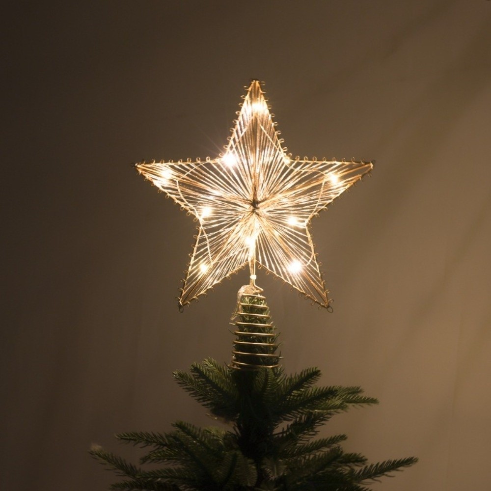3Dグリッタースタークリスマスツリートッパー鉄製中空雪片クリ - Star Tree Topper のレビューと価格