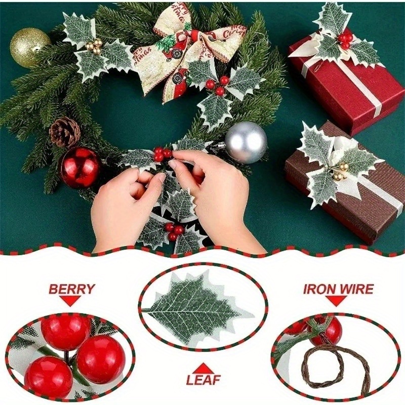 10 個人工ヒイラギの実緑の葉 DIY クリスマスリース結婚 - Christmas Wreath Fake のレビューと価格