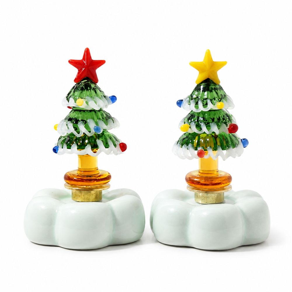 ソリッドガラス製クリスマスツリーフィギュア スタートッパー  - Star Tree Topper のレビューと価格