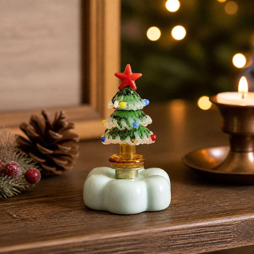 ソリッドガラス製クリスマスツリーフィギュア スタートッパー  - Star Tree Topper のレビューと価格