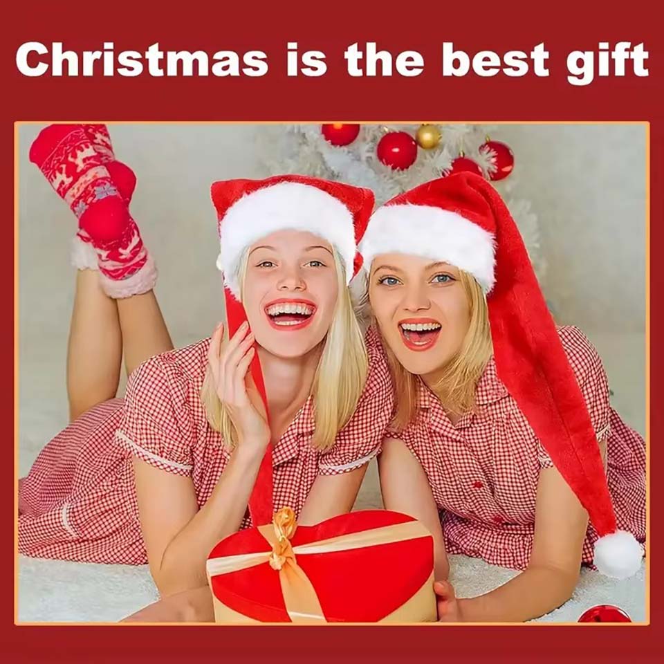 ロングプラッシュクリスマスハット ベルベット製 ふわふわロン - Santa Hat Plush のレビューと価格