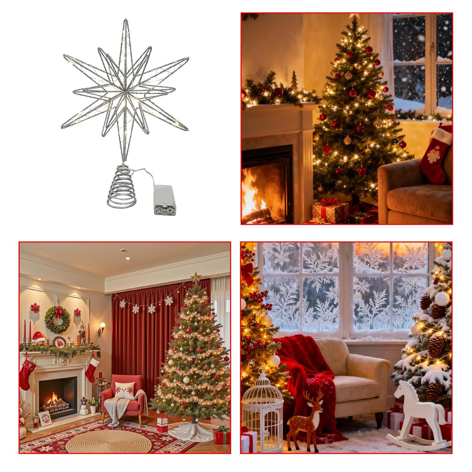 スターツリートッパー ライト付きクリスマスホームツリートップ - Star Tree Topper のレビューと価格