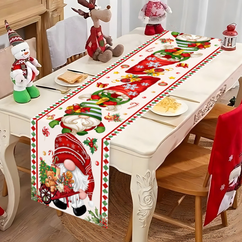 クリスマステーブルランナー顔のないノームテーブルフラグクリス - Christmas Table Runner のレビューと価格