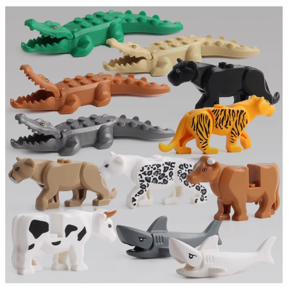 MOC 都市動物ビルディングブロックヤギ象クマワニトカゲ虎ヒ - Lego Set City のレビューと価格