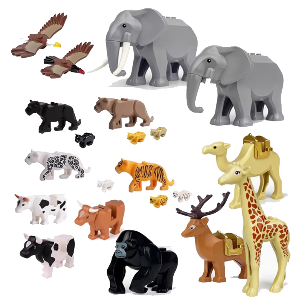 MOC 都市動物ビルディングブロックヤギ象クマワニトカゲ虎ヒ - Lego Set City のレビューと価格