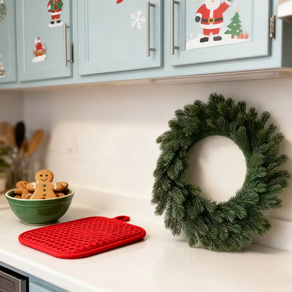人工松のリース植物クリスマスデコレーションホリデーパーティー - Christmas Wreath Fake のレビューと価格